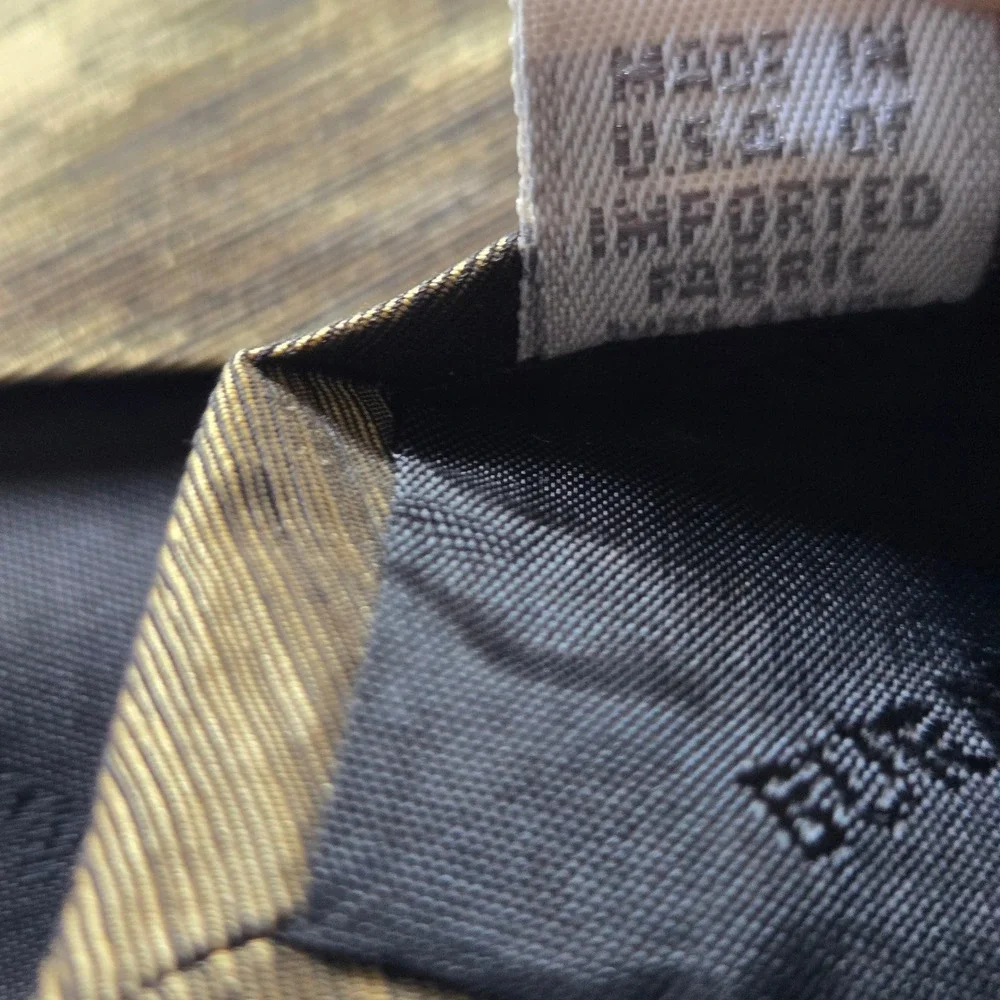 Burma‎ Bibas Mens Silk Necktie Gold Bronze Black Textured Metallic Made in USA